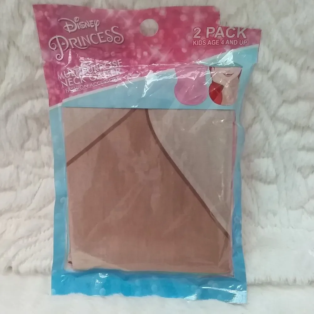Disney Princess Ariel Little Mermaid Neck Gaiter Masks 2 Pack Ages 4 andUp New